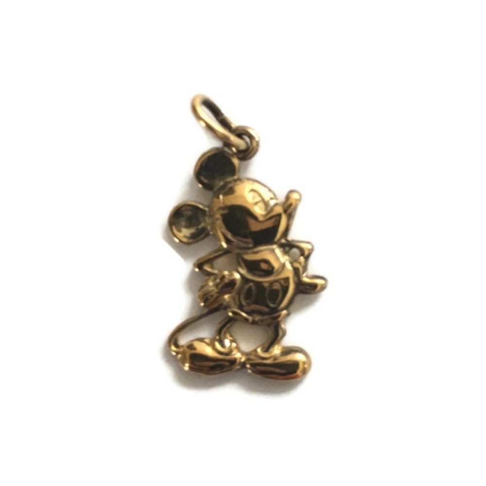 Walt Disney Mickey Mouse Sterling Silver GF Vermeil Charm